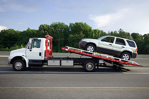 truck being towed