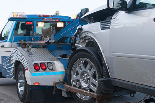 truck being towed